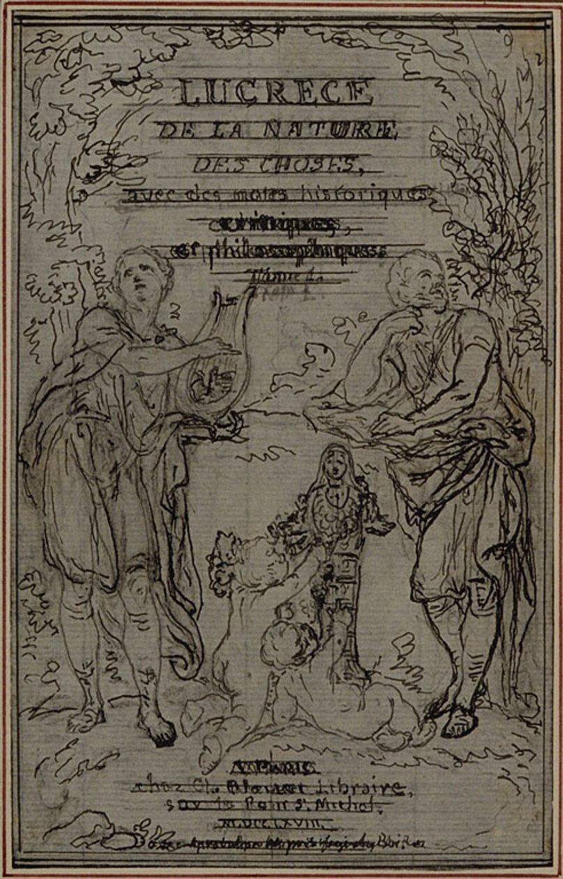 Étude pour la vignette-frontispice du livre I de Lucrèce "De la Nature des Choses". - Hubert Francois Gravelot