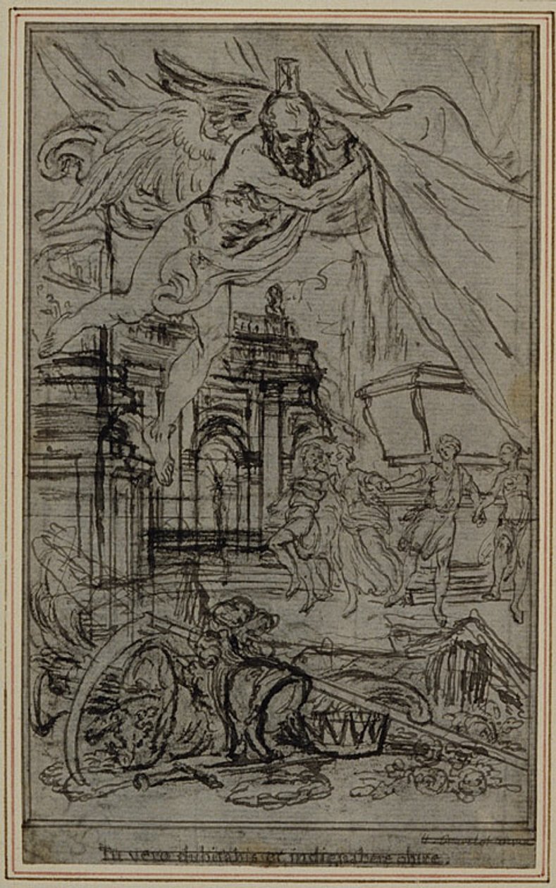 Étude pour la vignette-frontispice du livre III de Lucrèce "De la Nature des Choses". - Hubert Francois Gravelot