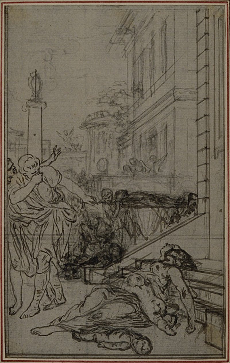 Étude pour la vignette du "De la Nature des Choses" de Lucrèce, Vol. II, Livre VI - Hubert Francois Gravelot