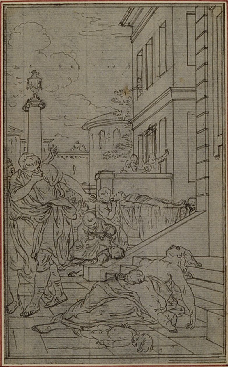 Étude pour la vignette du "De la Nature des Choses" de Lucrèce, Vol. II, Livre VI - Hubert Francois Gravelot