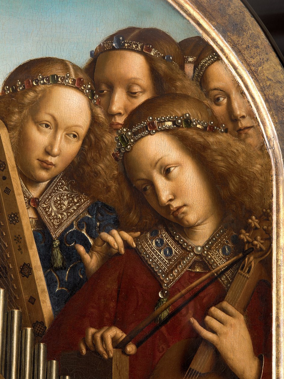 Musiciens anges (détail) - Hubert & Jan van (1390 1441) Eyck
