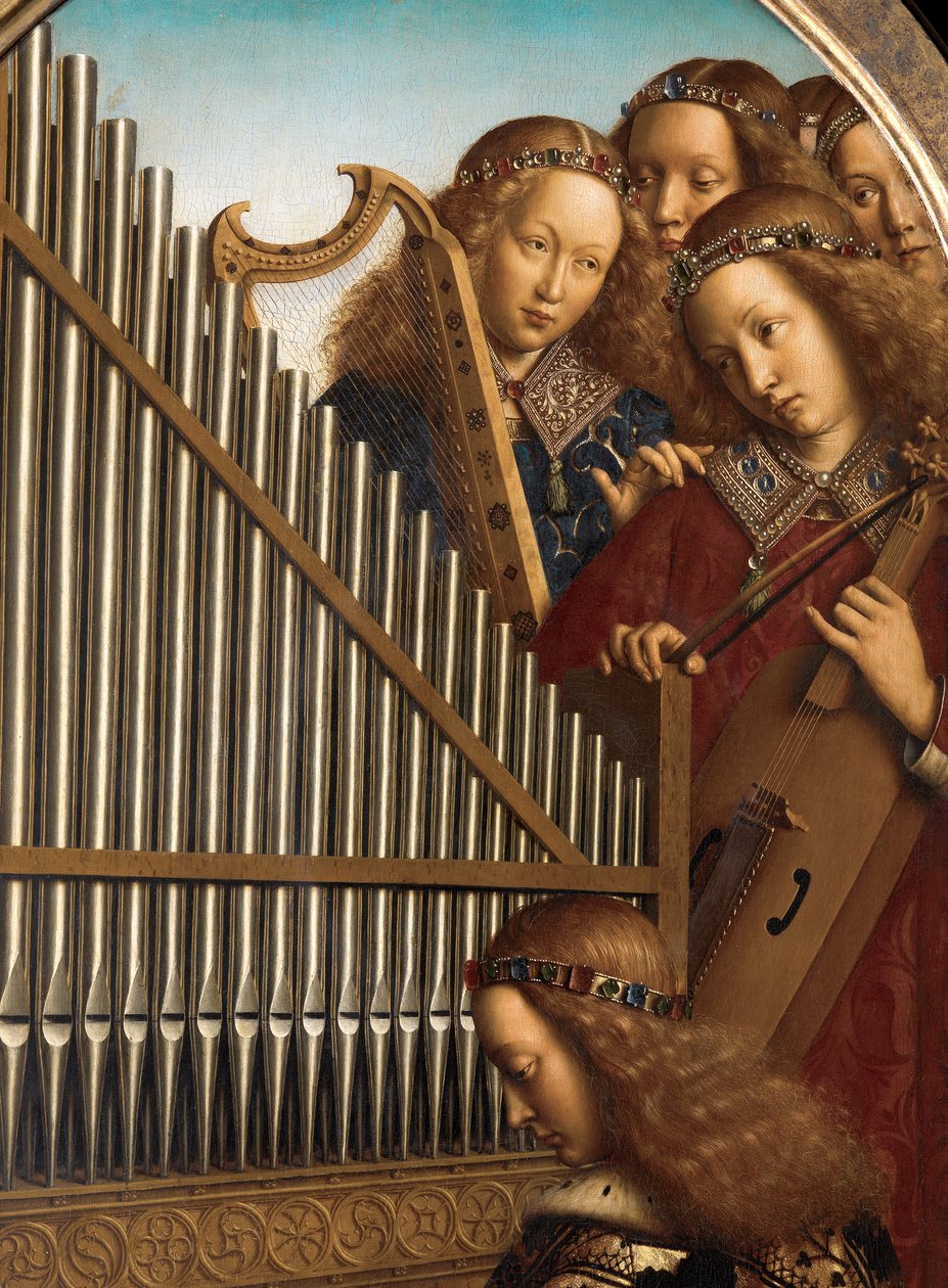 Musiciens anges avec Sainte Cécile, du Retable de Gand - Hubert & Jan van (1390 1441) Eyck