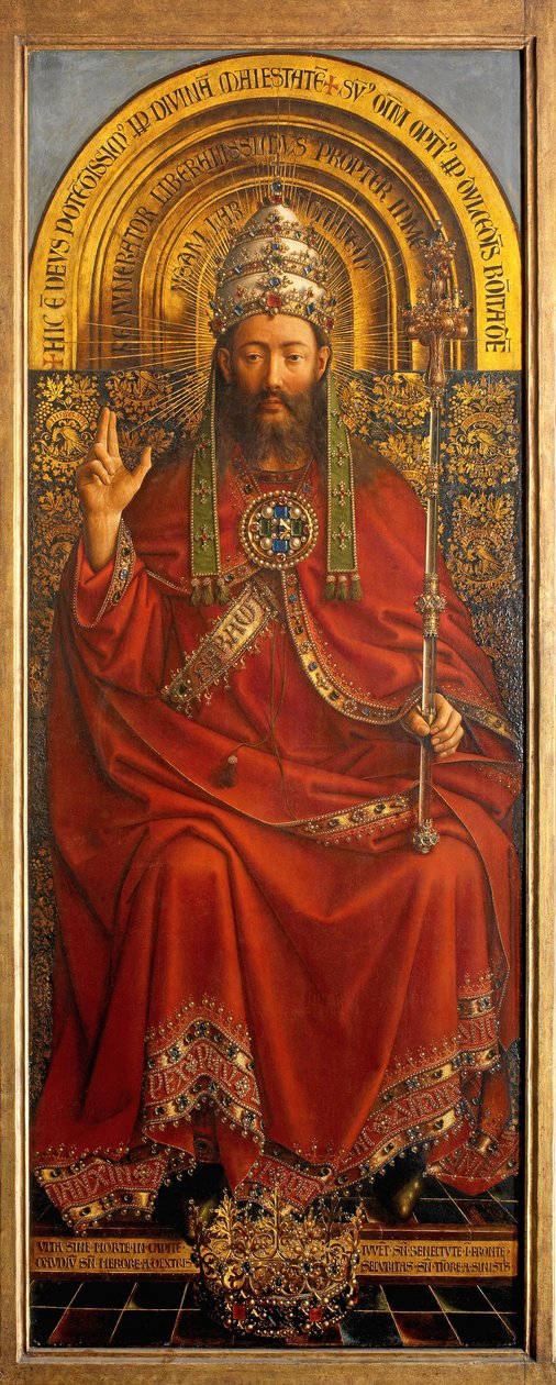 Dieu le Père, panneau central du Retable de Gand - Hubert & Jan van (1390 1441) Eyck
