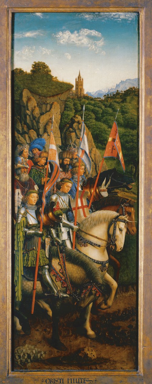 Les Chevaliers du Christ, du côté gauche du Retable de Gand - Hubert & Jan van (1390-1441) Eyck