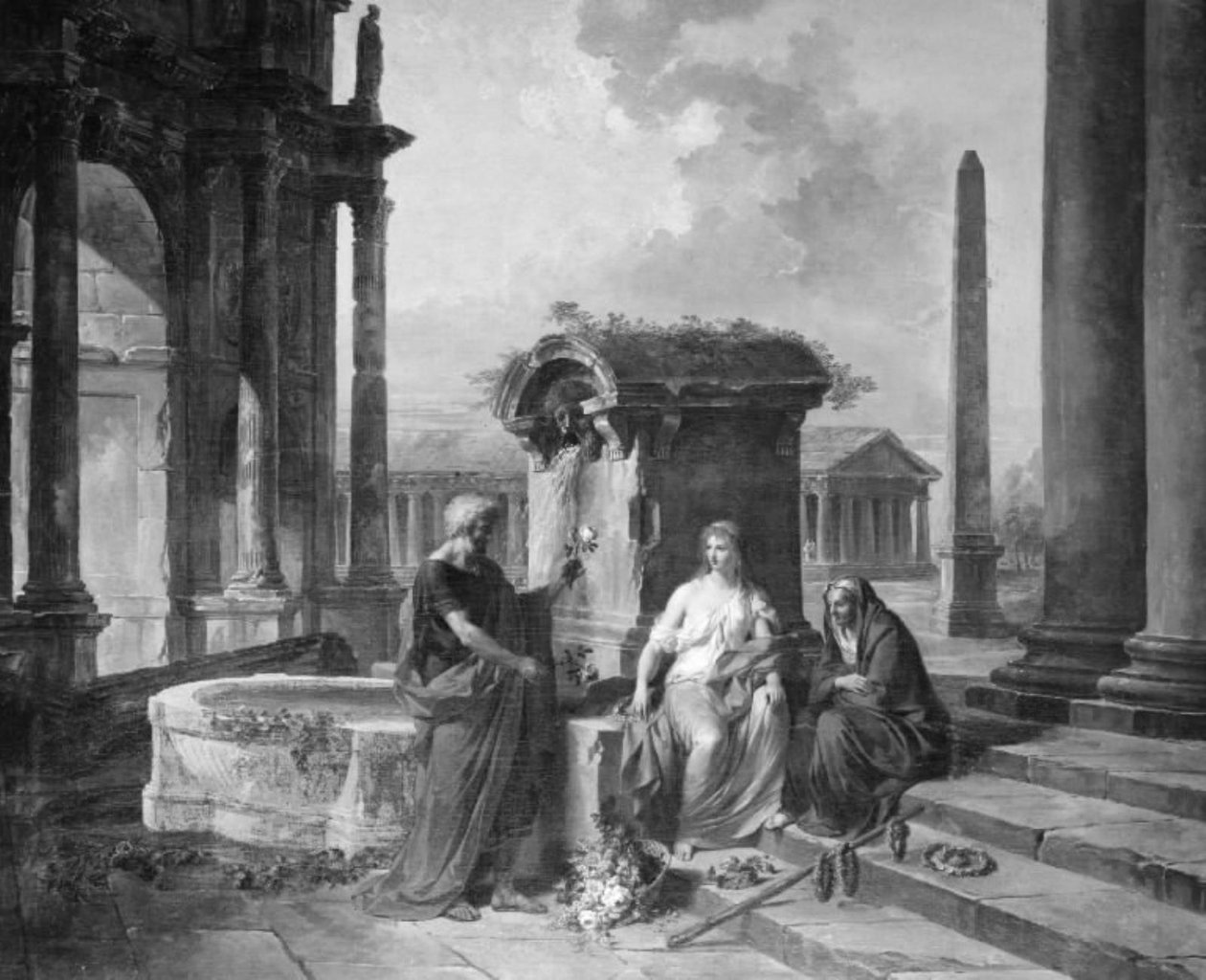 Architecture avec figures - Hubert Robert