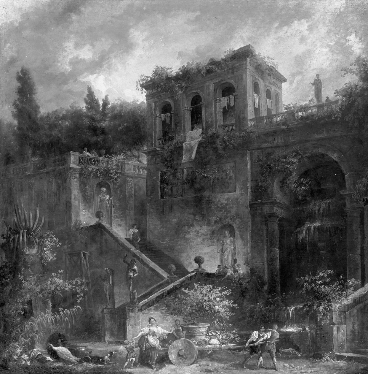 Montée des jardins Farnèse sur le Palatin - Hubert Robert