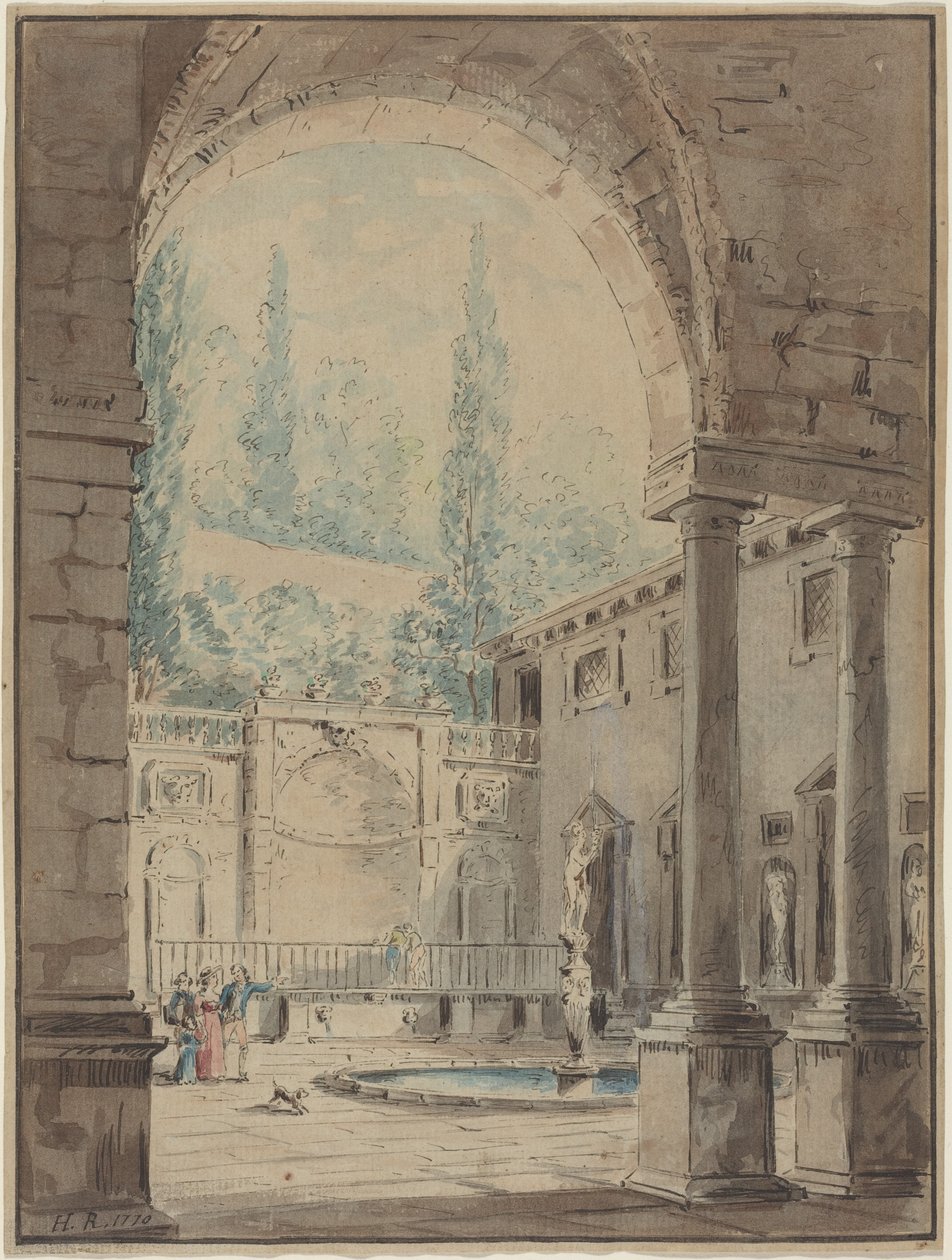 Cour de la Villa Pliniana - Hubert Robert