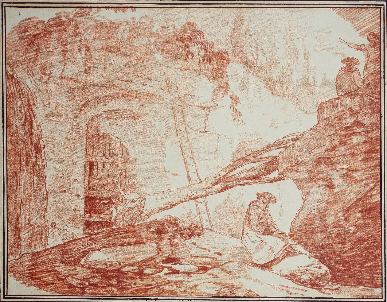 Dessinateur dans les ruines du Palatin - Hubert Robert
