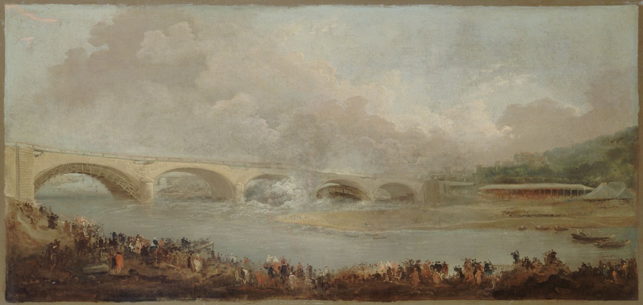 French: Le décintrement du pont de Neuilly, le 22 septembre 1772 - Hubert Robert