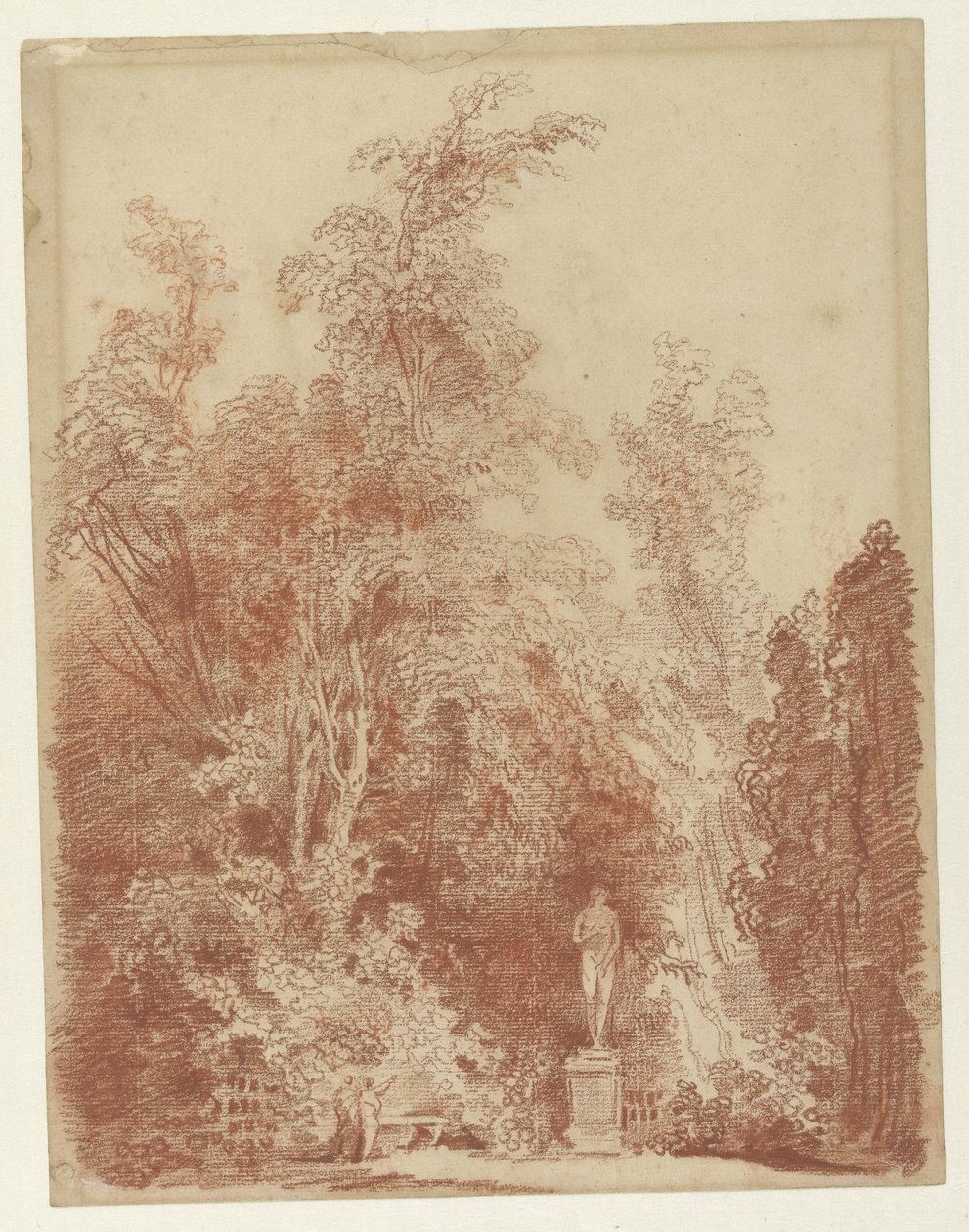 Vue dans un parc avec une statue de Vénus - Hubert Robert