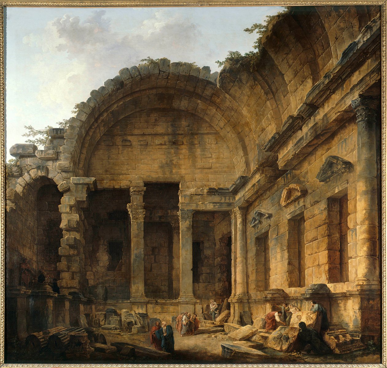 Intérieur du Temple de Diane à Nîmes - Hubert Robert