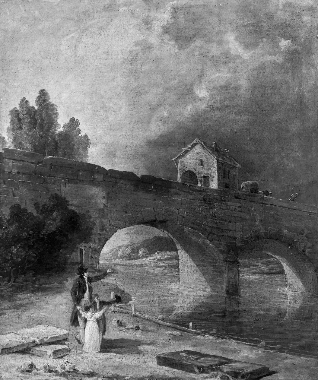 Paysage avec un pont - Hubert Robert