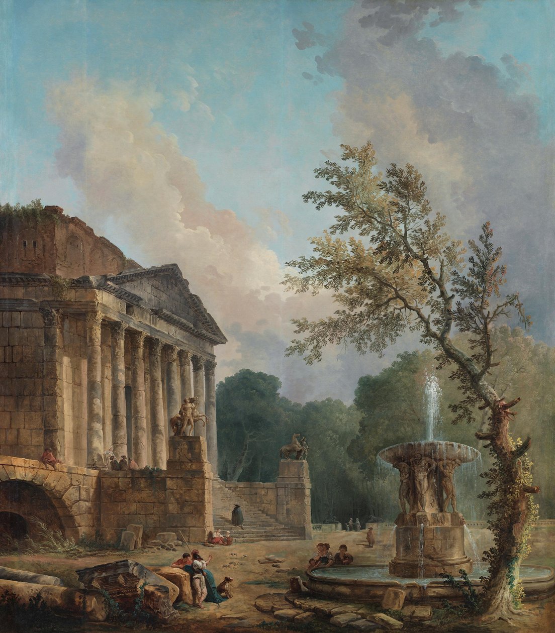 Paysage avec les ruines d