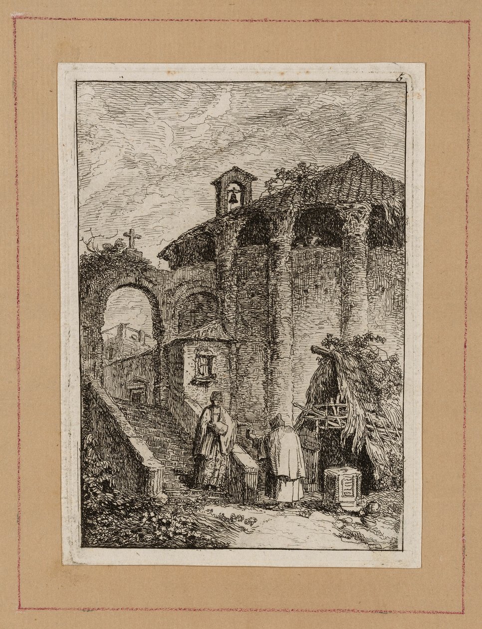 Planche cinq de Soirées à Rome - Hubert Robert