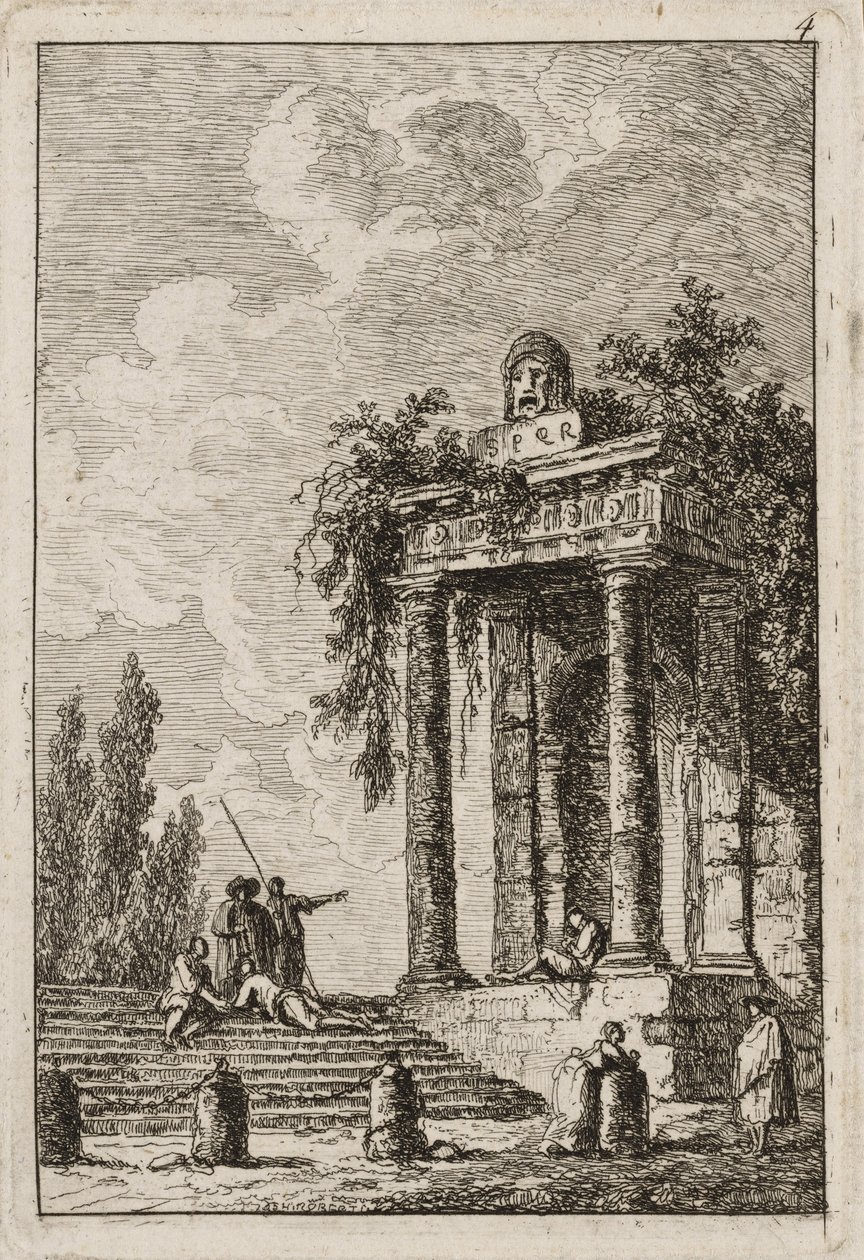 Planche Quatre des Soirées à Rome, 1763-64 - Hubert Robert