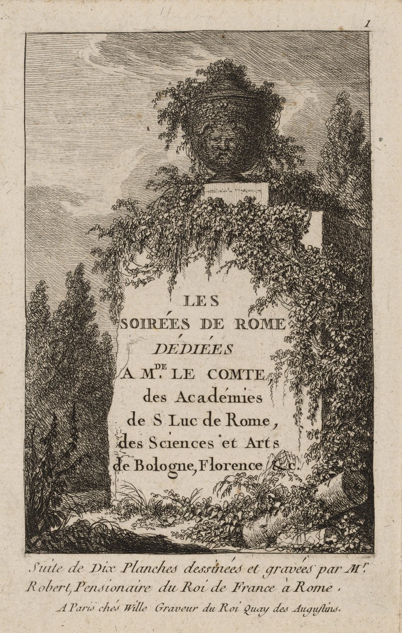 Première planche des Soirées à Rome - Hubert Robert
