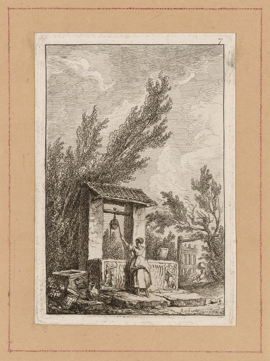 Planche sept des Soirées à Rome - Hubert Robert