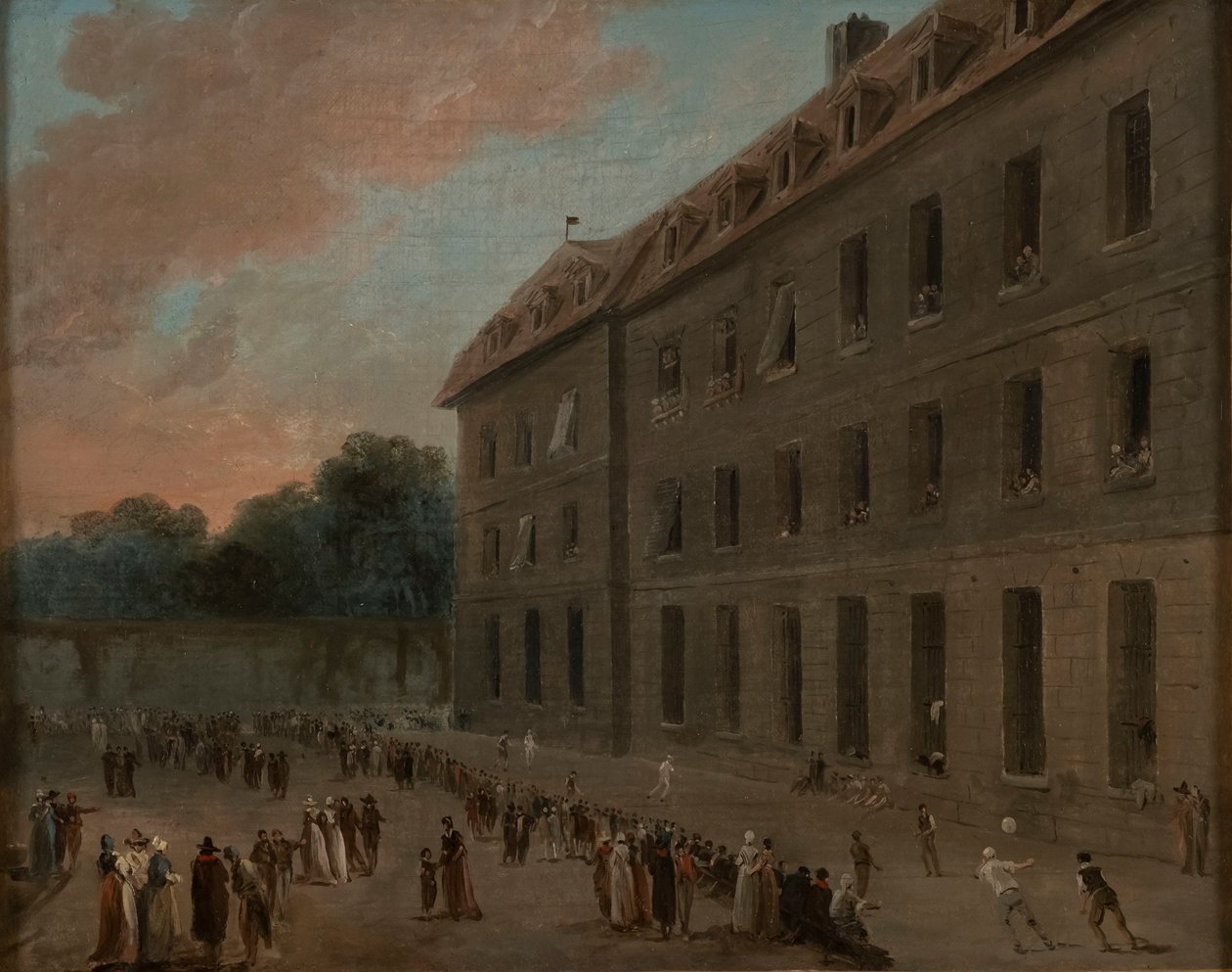 Récréation des prisonniers à Saint-Lazare : la partie de ballon - Hubert Robert