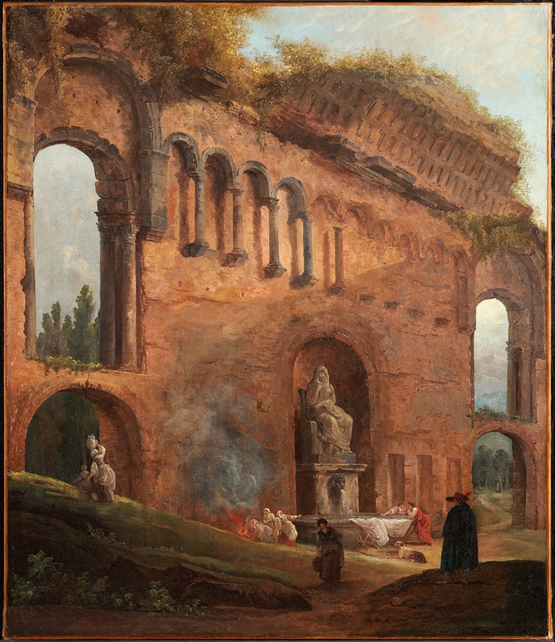 Ruines romaines avec des lavandières - Hubert Robert