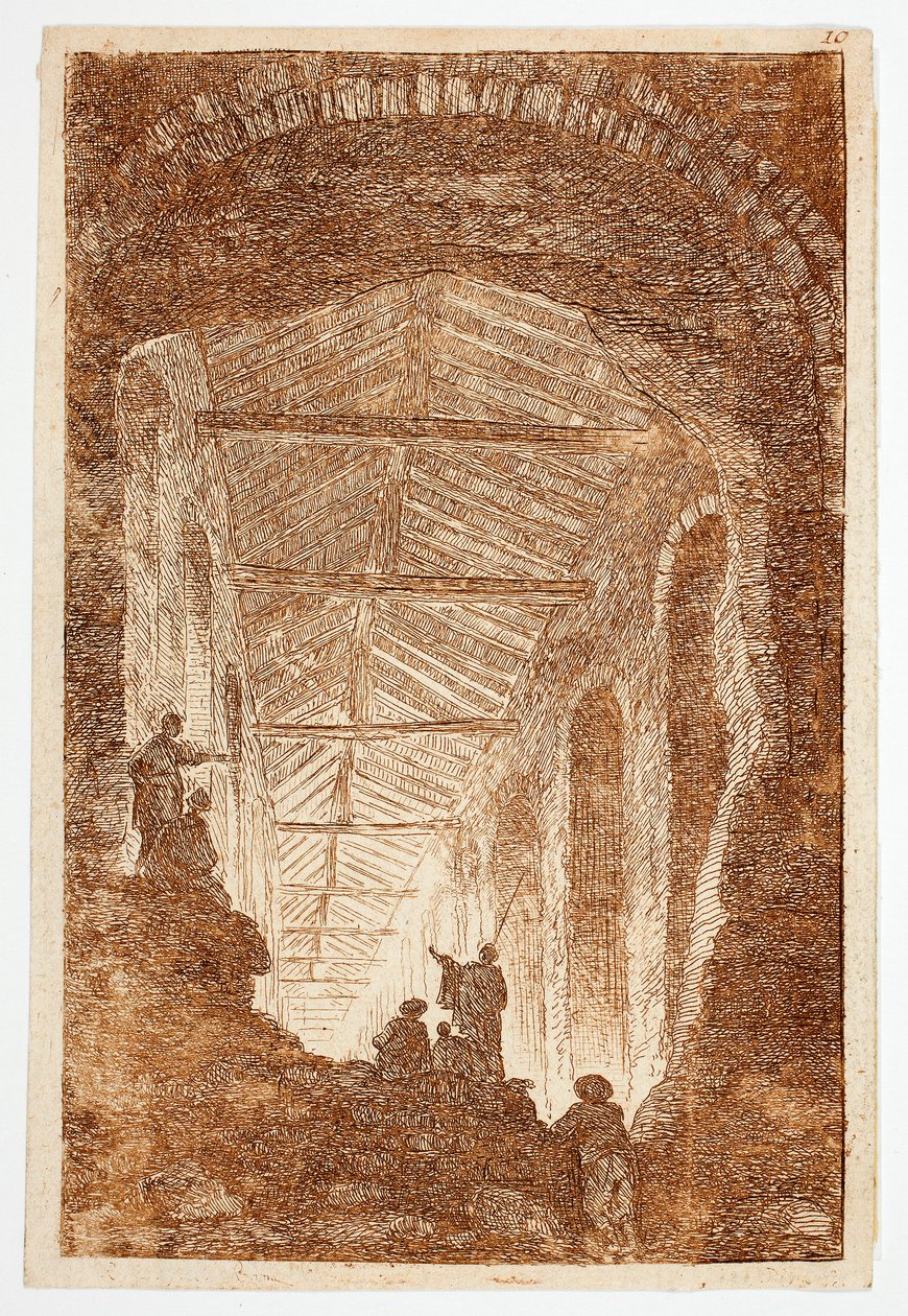 The Antique Gallery, plate ten from Les Soirées de Rome - Hubert Robert