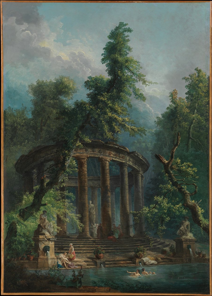 Le bassin de baignade - Hubert Robert