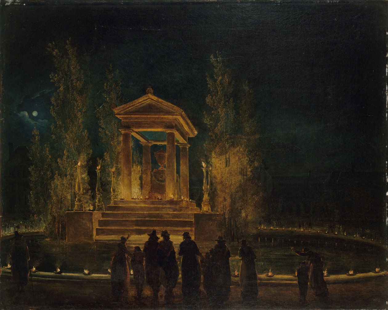 Le mausolée temporaire de Jean-Jacques Rousseau, vers 1794 - Hubert Robert