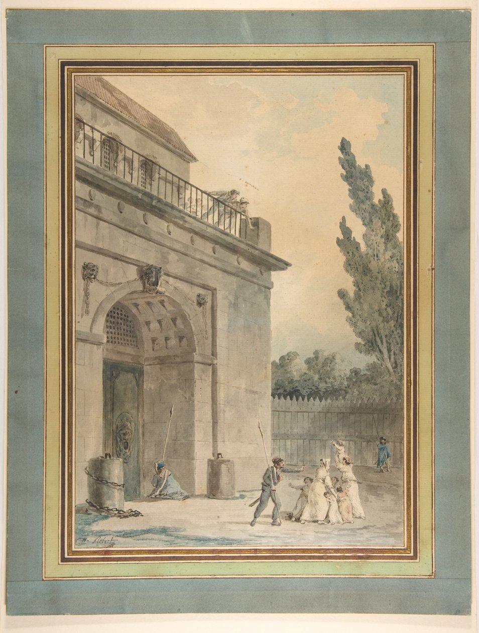 Visiteurs quittant une prison - Hubert Robert