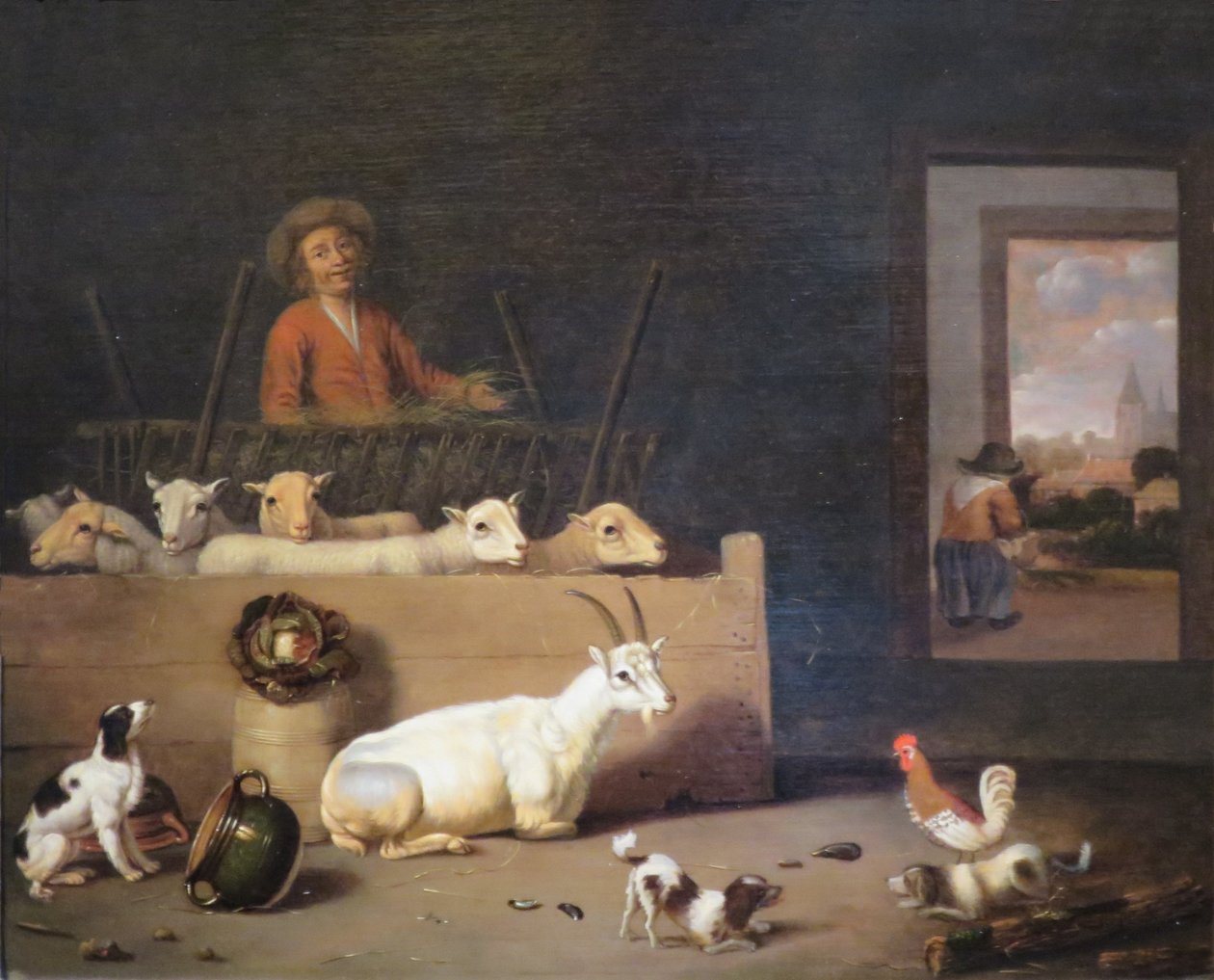 Paysan et poulailler dans l