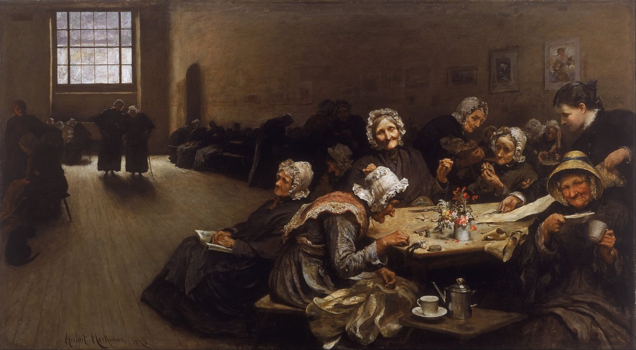 À la tombée du jour : une scène dans la Westminster Union - Hubert von Herkomer