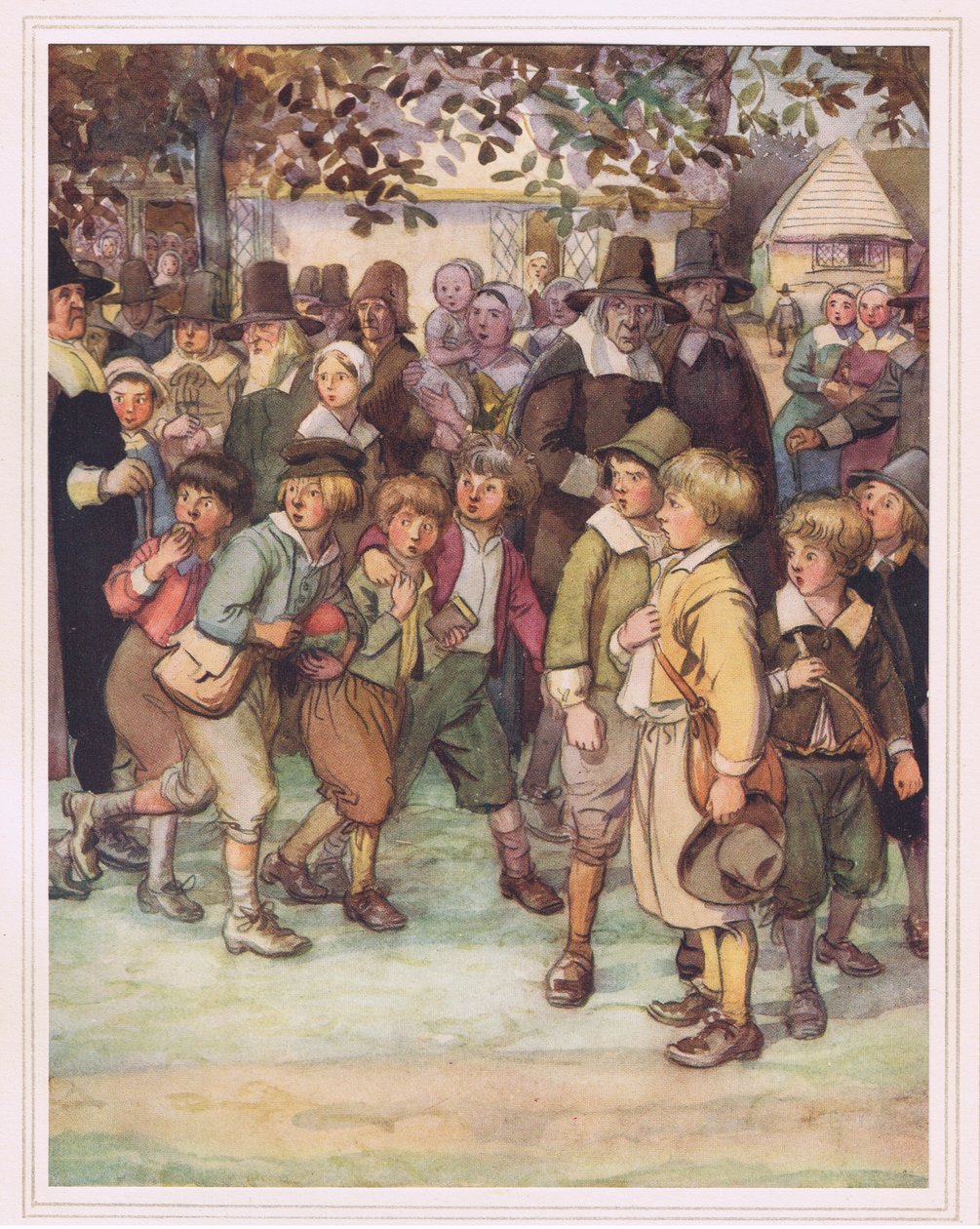 Une foule de garçons d