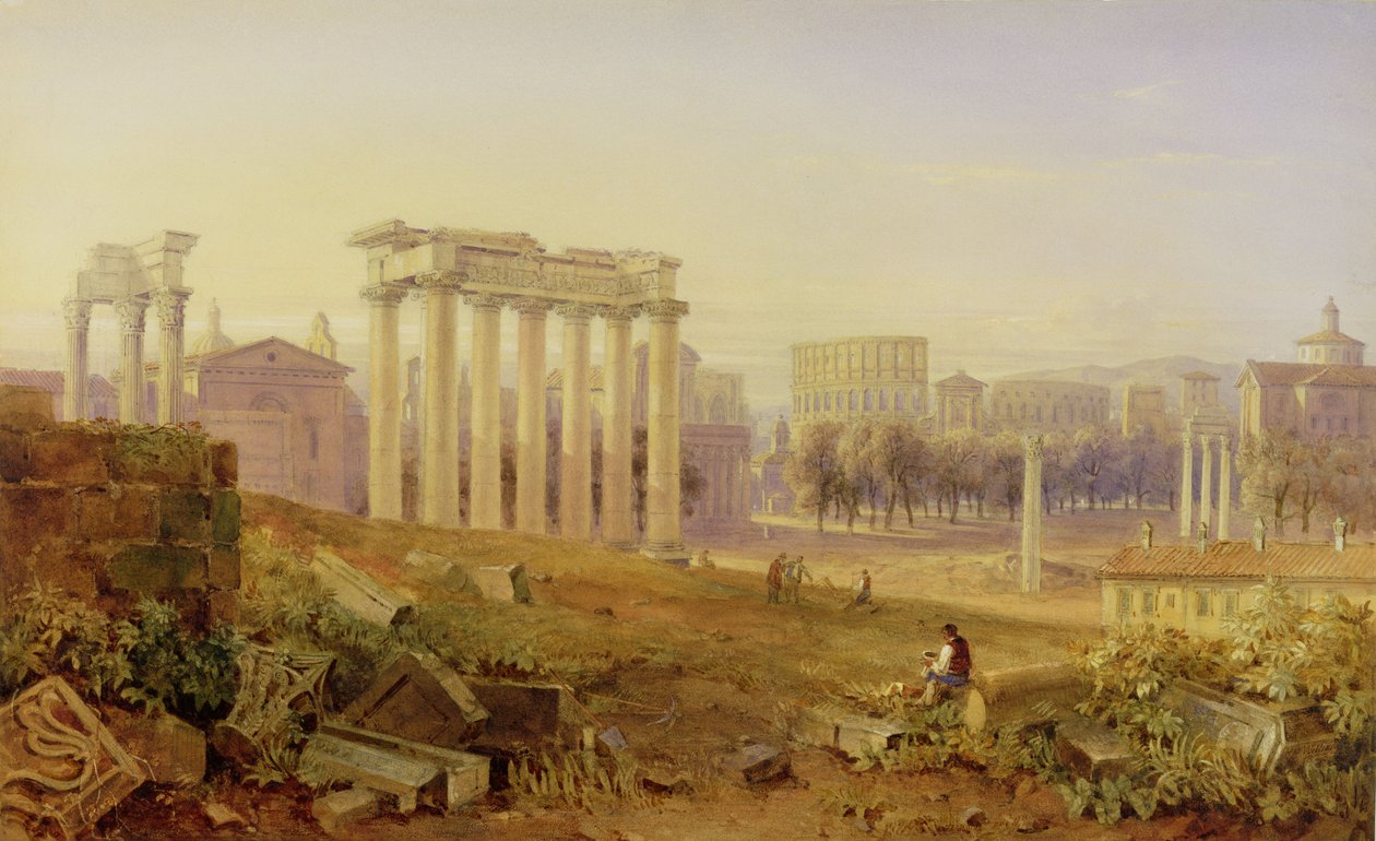 À travers le Forum, Rome, 1828 - Hugh William Williams