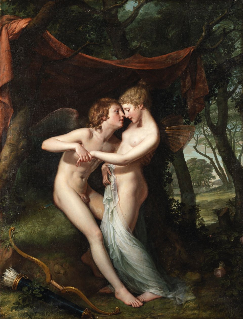 Italien : Cupidon et Psyché dans la charmille nuptiale Cupidon et Psyché dans la charmille nuptiale - Hugh Douglas Hamilton