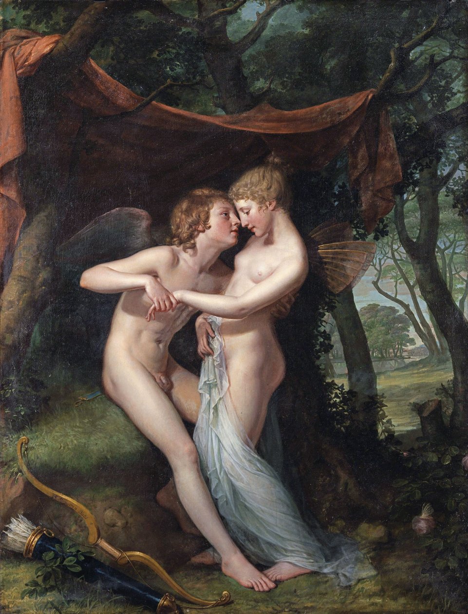 Italien : Cupidon et Psyché dans la charmille nuptiale Cupidon et Psyché dans la charmille nuptiale - Hugh Douglas Hamilton