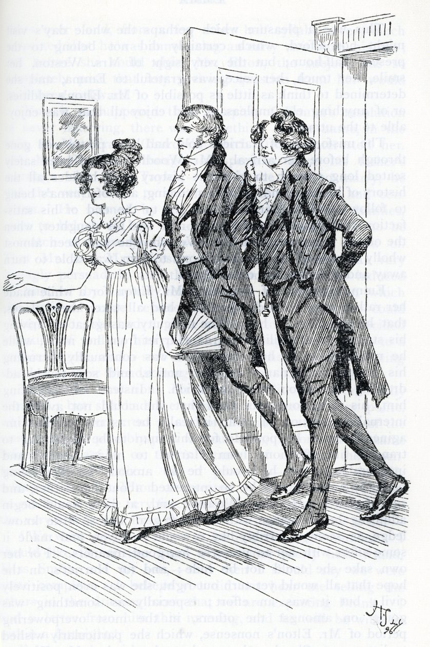 Emma invitant M. Elton à admirer le portrait de Harriett - Hugh Thomson