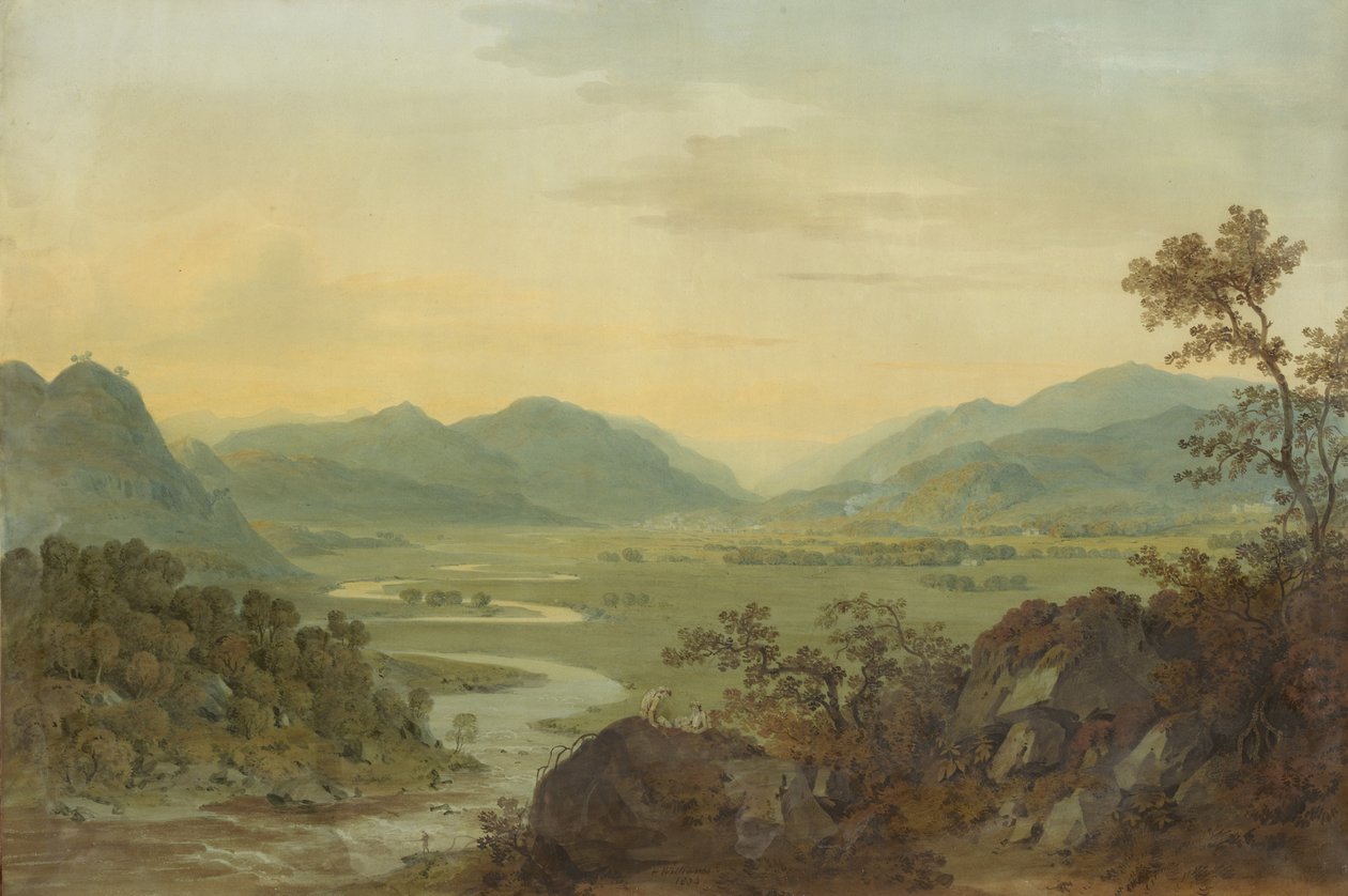 Rivière Carne depuis le château de Loudoun, Ayrshire, 1804 - Hugh William Williams