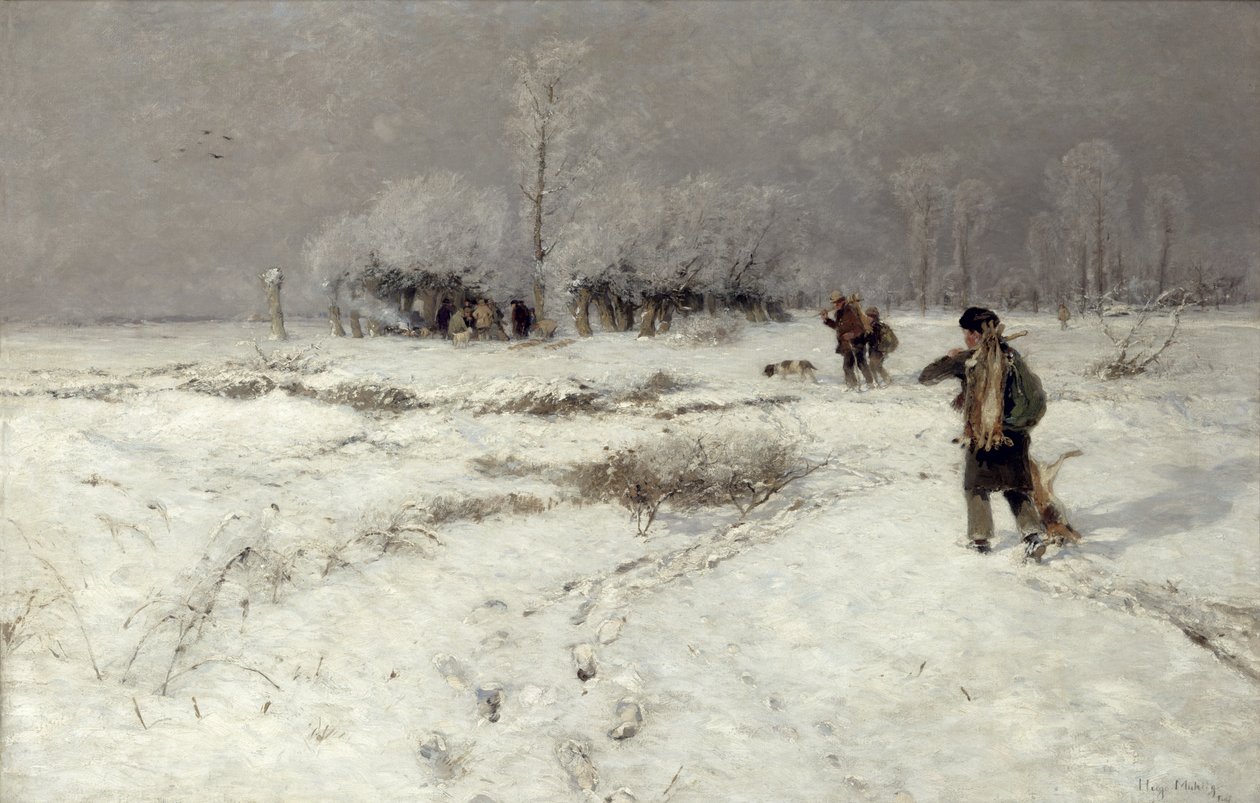 Chasse dans la neige - Hugo Muhlig