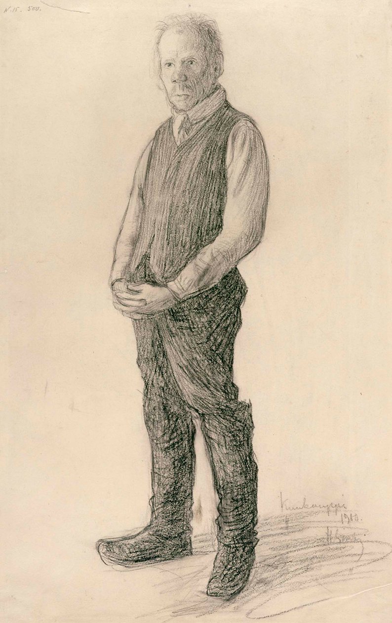 Un agriculteur debout - Hugo Simberg