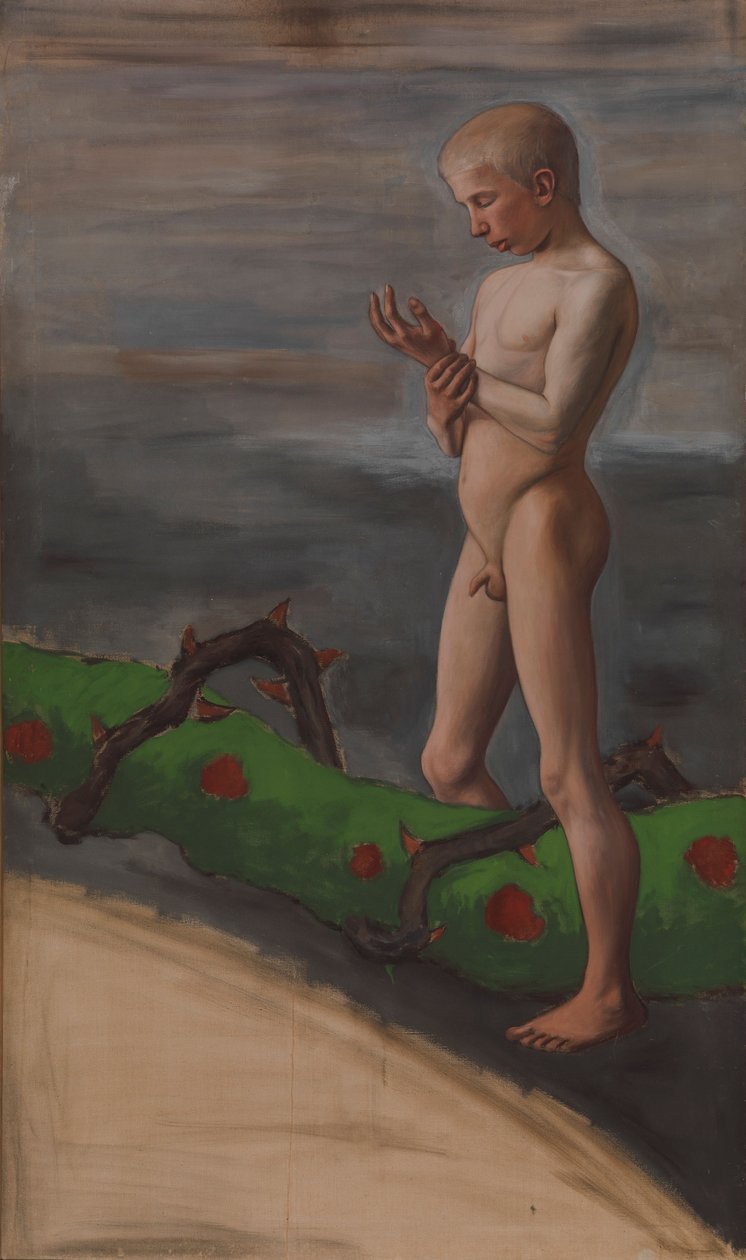 Un garçon portant la guirlande de la vie - Hugo Simberg