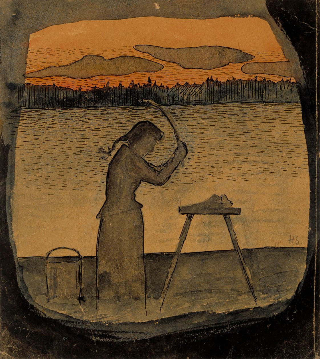 Faire la lessive - Hugo Simberg