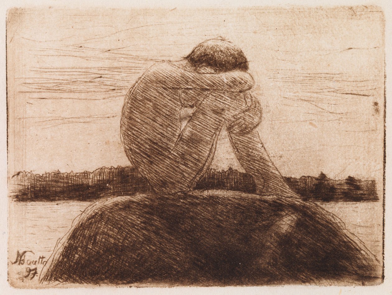 Sur le rocher du rivage - Hugo Simberg