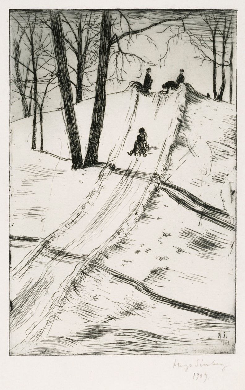 Glissade en luge - Hugo Simberg