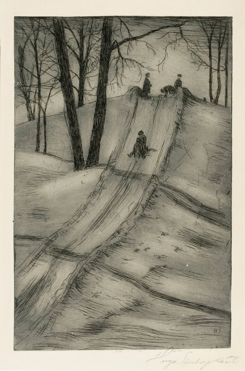 Glissade en traîneau - Hugo Simberg