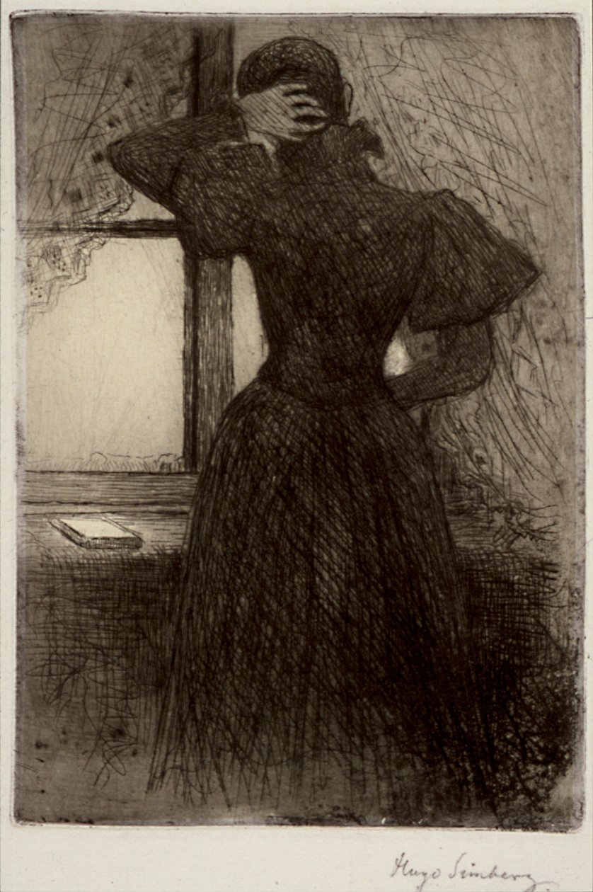 Femme en pleine réflexion - Hugo Simberg