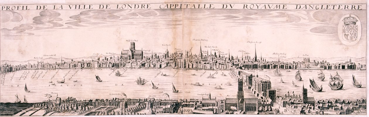 Vue de Londres depuis le sud, 1643 - Hugue Picart
