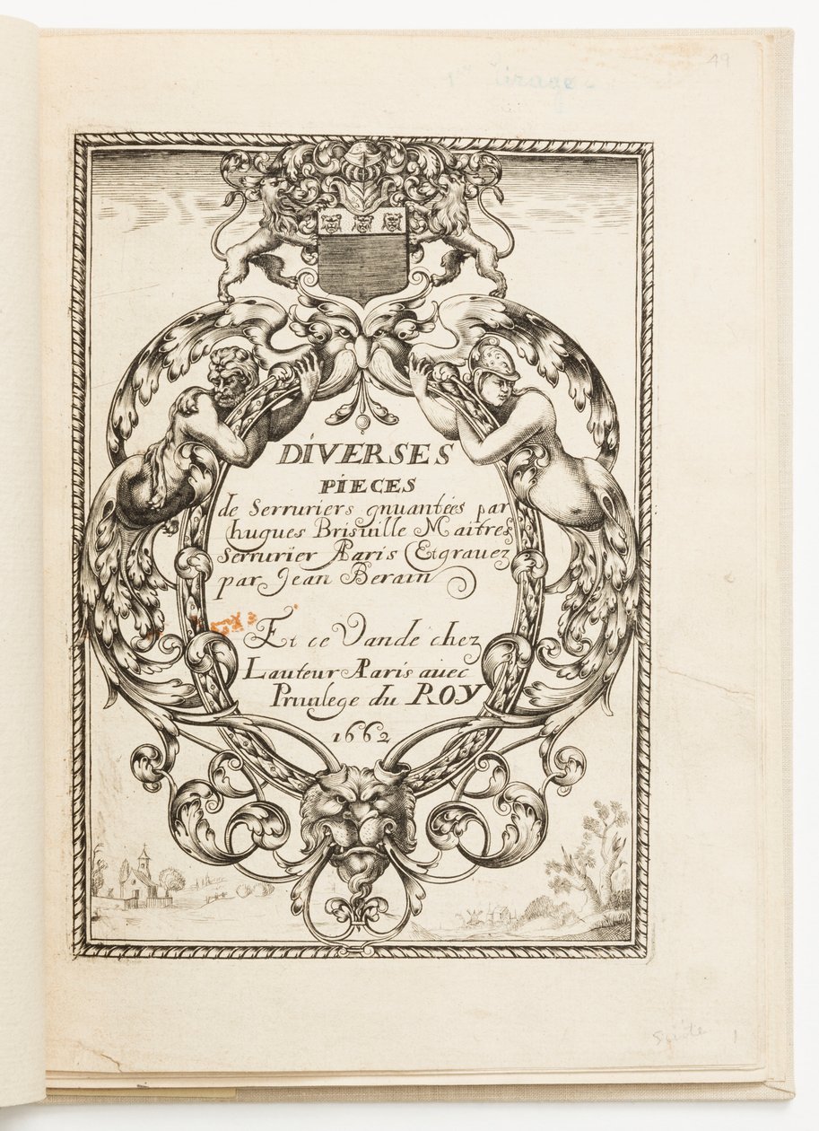 Page de titre, de Diverses pièces de serruriers - Hugues Brisville