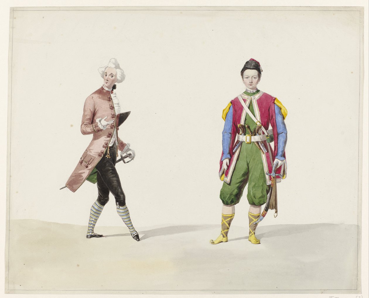 Deux hommes en costume historique, 1841 - Huib van Hove Bz