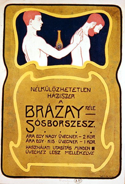 Publicité hongroise pour Eau de Toilette Brazay, vers 1900 - Hungarian School