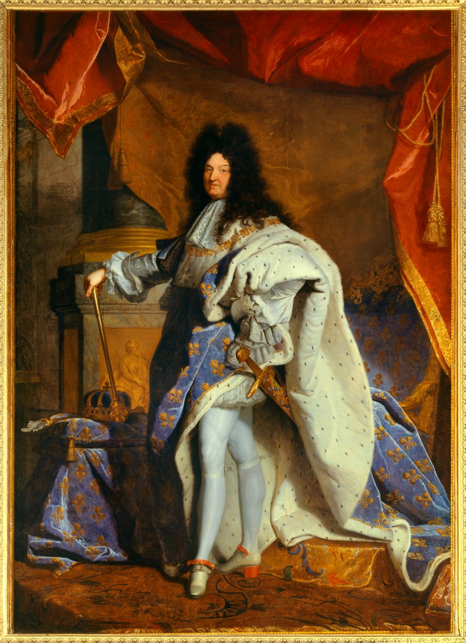 Portrait en pied de Louis XIV âgé de 63 ans en grand costume royal - Hyacinthe (studio of) Rigaud