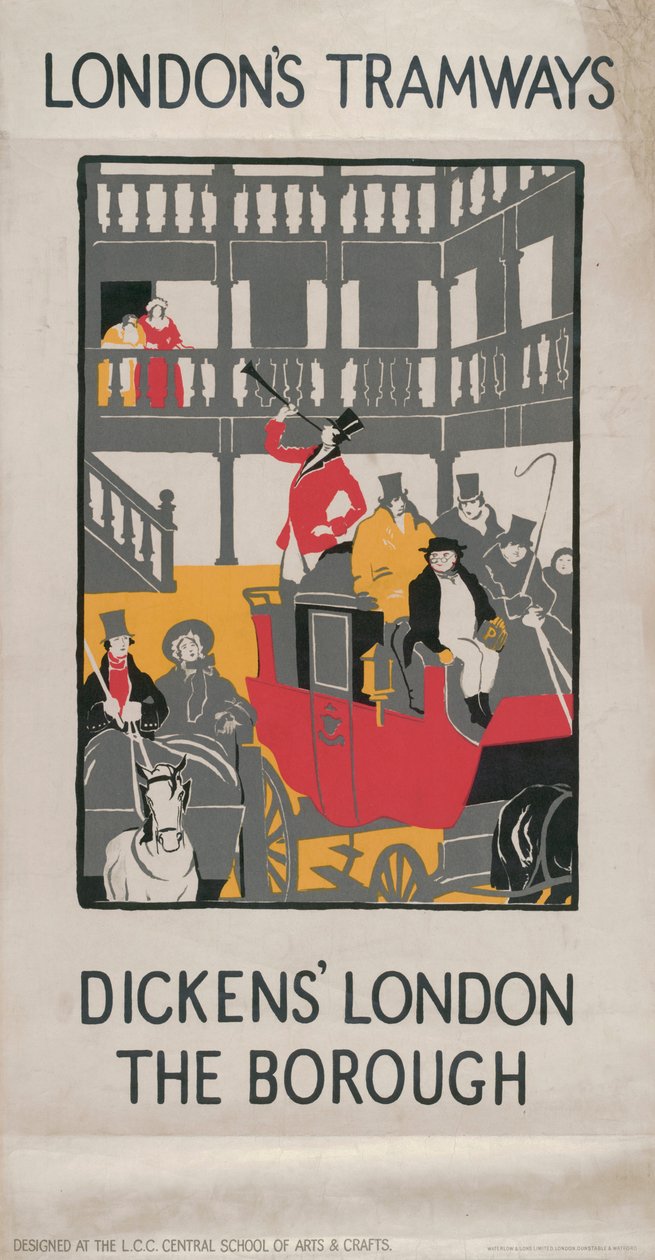 Londres de Dickens - Le Borough, affiche des tramways du London County Council - I Jephson