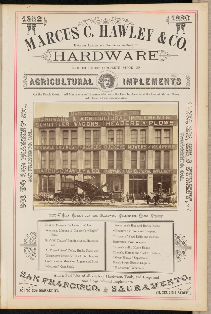 [Marcus C. Hawley and Company, San Francisco] - I. W. Taber